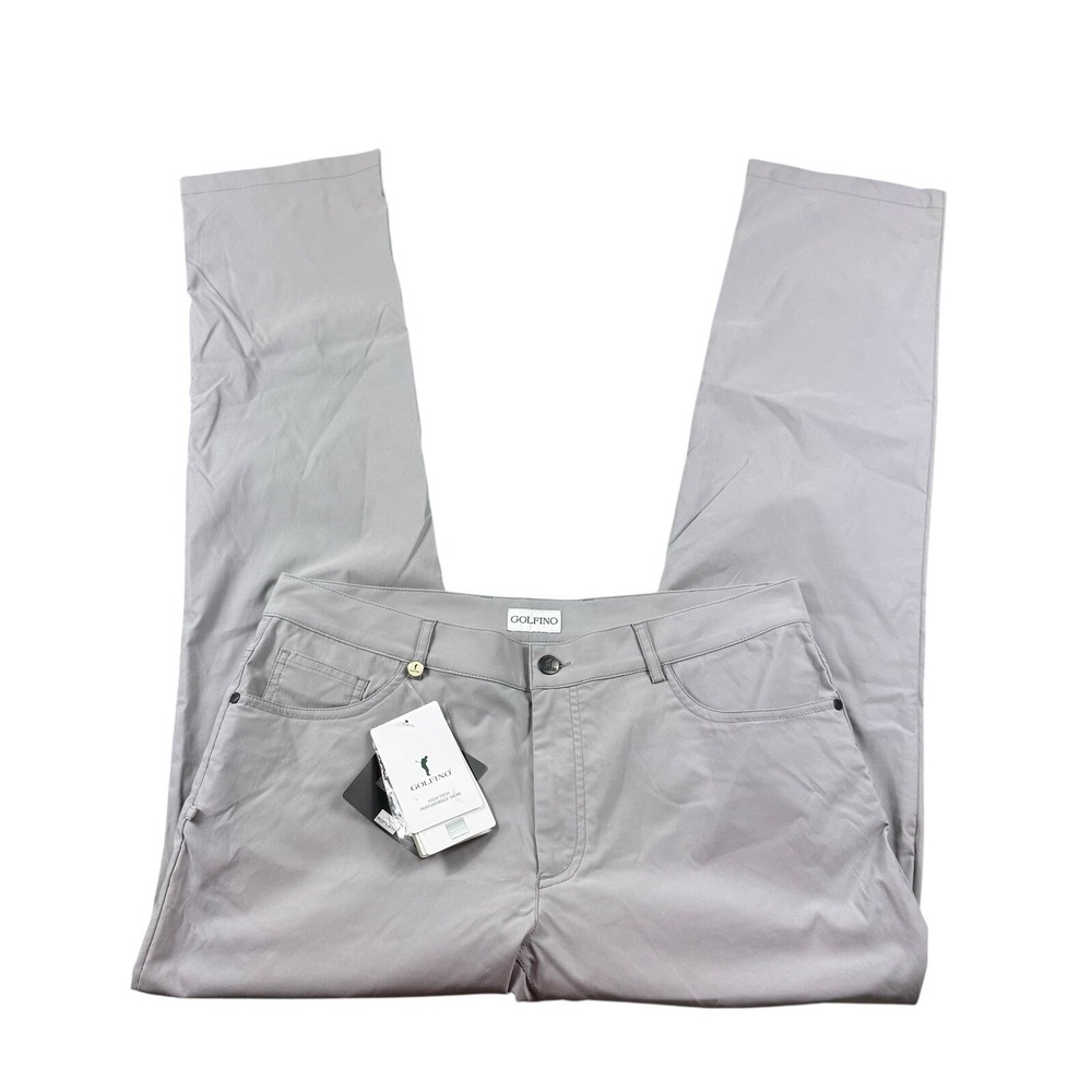 Golfino Gray The Techno Stretch Slim Golf Performance Trouser 34 Mens 6267412